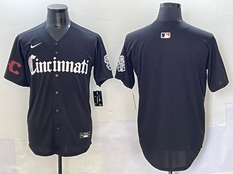 Men 2025 Cincinnati Reds Blank Black Five generations Joint Name Nike MLB Jersey style 2